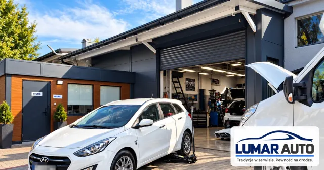 Wjazd do hali serwisowej LUMAR AUTO i biuro obsługi klienta